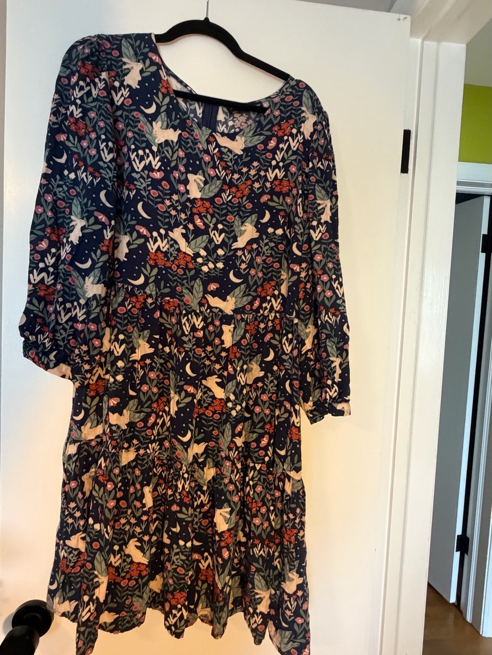 Princess Highway - Navy Floral and Bunny Print Midi Dress - Picture 2 of 4